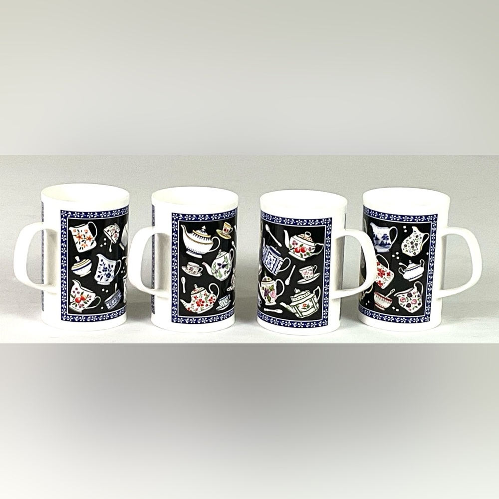 Jackie Reynolds -for Dunoon-“TEATIME”-find bone China, tea mugs – set of four